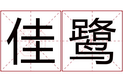 佳鹭名字寓意