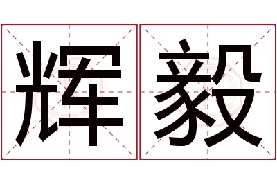 辉毅名字寓意