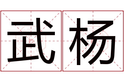 武杨名字寓意