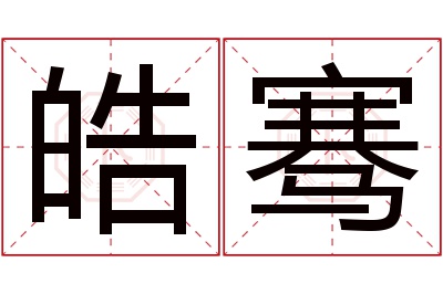 皓骞名字寓意