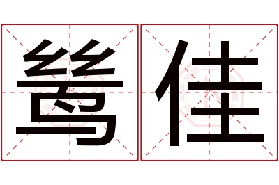 鸶佳名字寓意