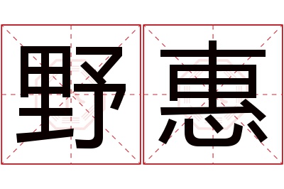 野惠名字寓意