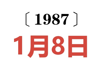 1987年1月8日老黄历查询